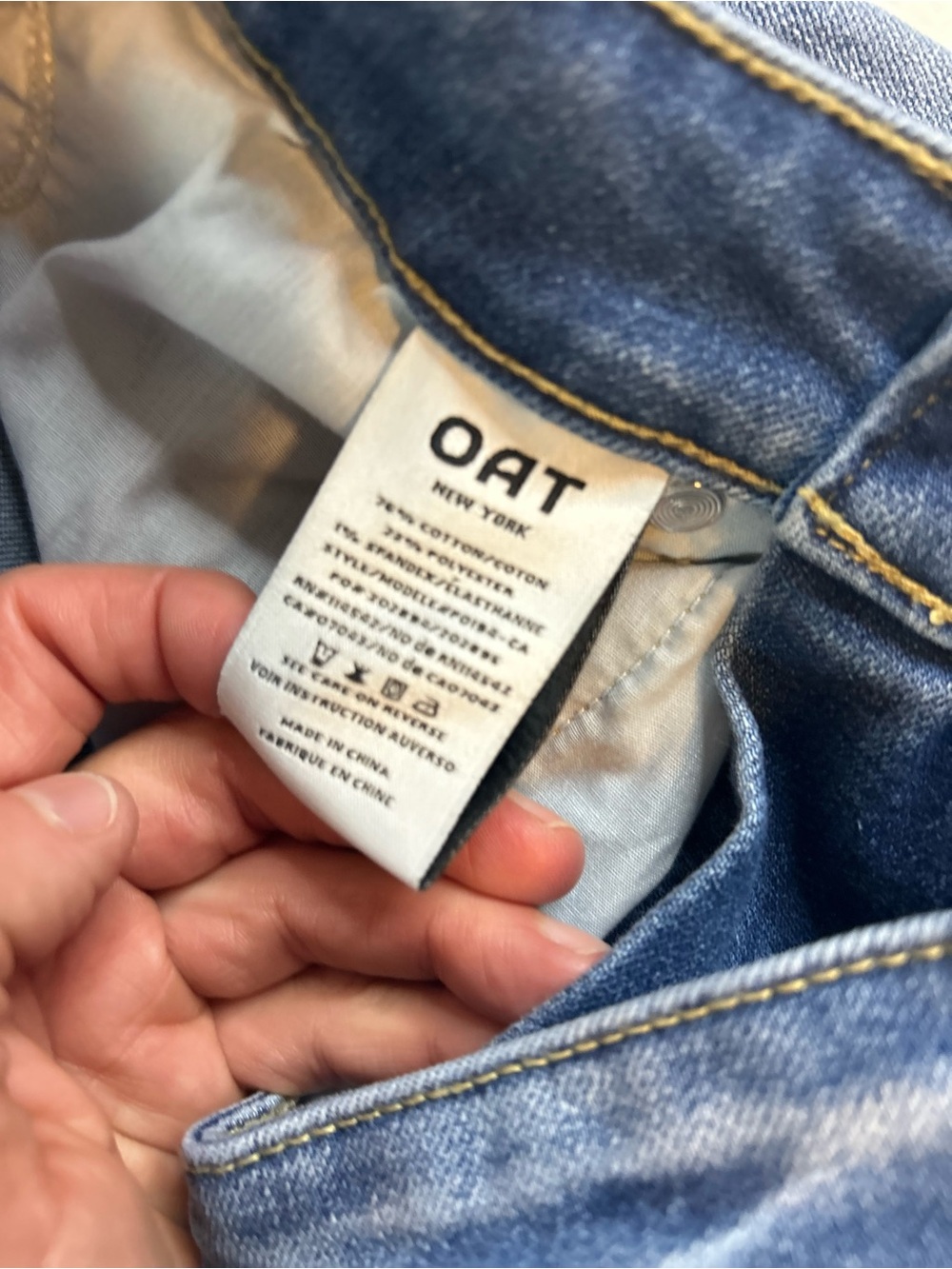 OAT New York Jeans 0 25 Blue Denim Braided Embroidered Side Detail - Picture 7 of 10